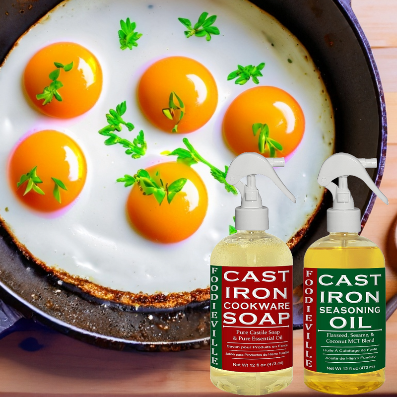 Cast Iron Oil by Foodieville for Seasoning Cast Iron Cookware.