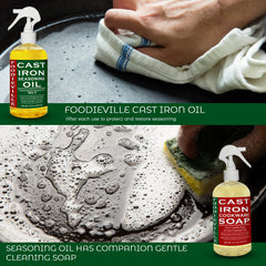 Cast Iron Oil by Foodieville for Seasoning Cast Iron Cookware.