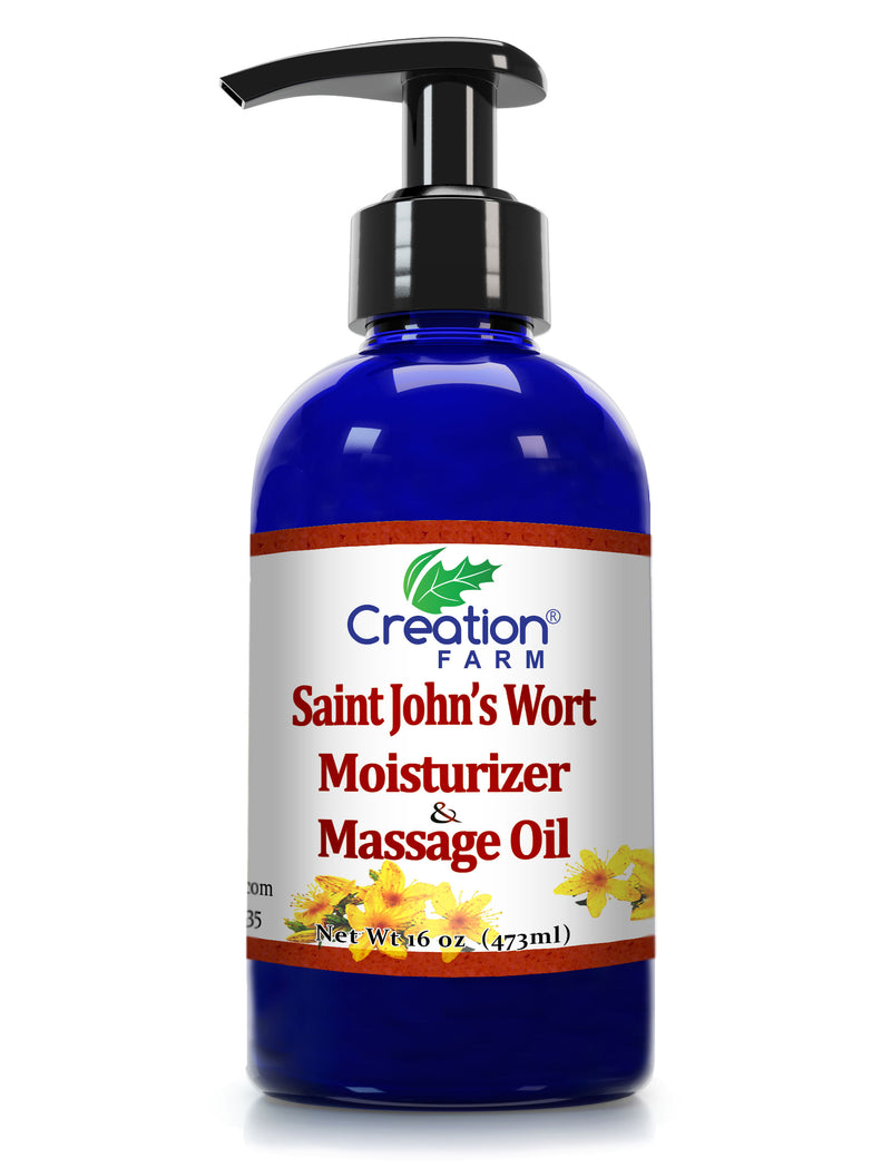 St Johns Wort Moisturizer & Massage Oil 16 oz  Soothing Body Massage Oil - Creation Pharm