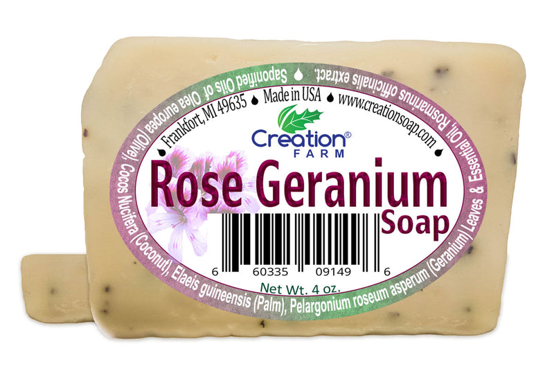 Rose Geranium Soap - Two 4 oz Bar Pack by Creation Farm - Creation Pharm