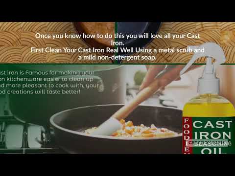 Cast Iron Oil by Foodieville for Seasoning Cast Iron Cookware